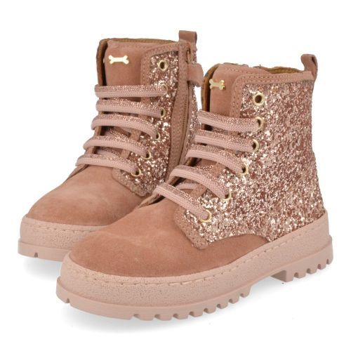 Stones and bones veterboot roze Meisjes (veterboots meisjes roze met glitters - blesa 5264) - Junior Steps