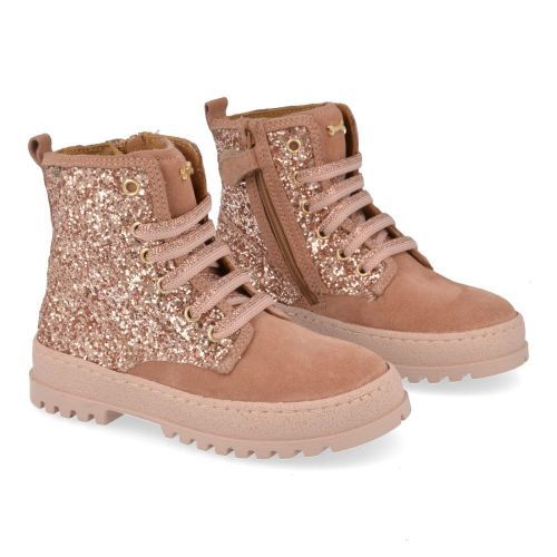 Stones and bones veterboot roze Meisjes (veterboots meisjes roze met glitters - blesa 5264) - Junior Steps