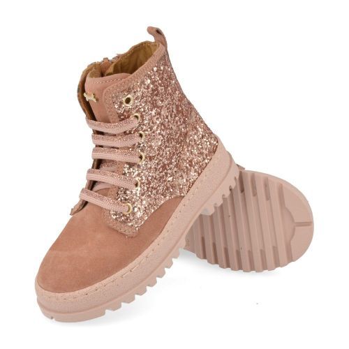 Stones and bones veterboot roze Meisjes (veterboots meisjes roze met glitters - blesa 5264) - Junior Steps