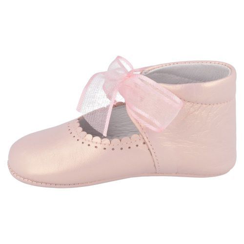Tricati babyschoenen roze Meisjes ( - roze babyschoentje met strik8099-E) - Junior Steps