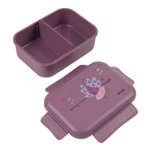 Trixie boterhamdoos lila Meisjes (Brooddoos met clips Ballerina Mrs.Peacoc - 66-154) - Junior Steps