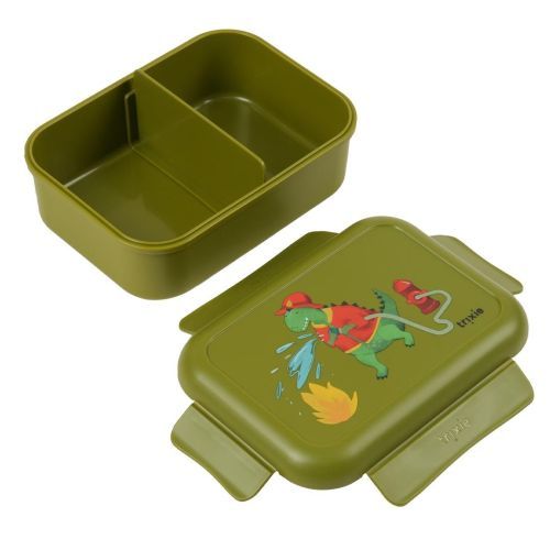 Trixie boterhamdoos groen  (Brooddoos met clips Fireman Mr.Dino - 66-149) - Junior Steps