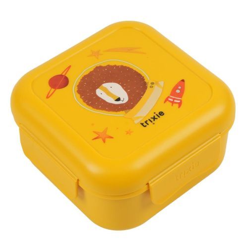 Trixie boterhamdoos geel  (Snack box met clips  Spaceman Mr. Lion - 04-152) - Junior Steps