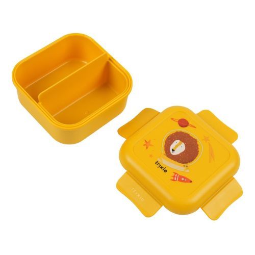 Trixie boterhamdoos geel  (Snack box met clips  Spaceman Mr. Lion - 04-152) - Junior Steps