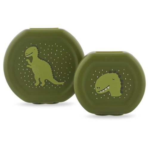 Trixie boterhamdoos groen  (Snack box set 2pcs Mr. Dino - 06-2) - Junior Steps