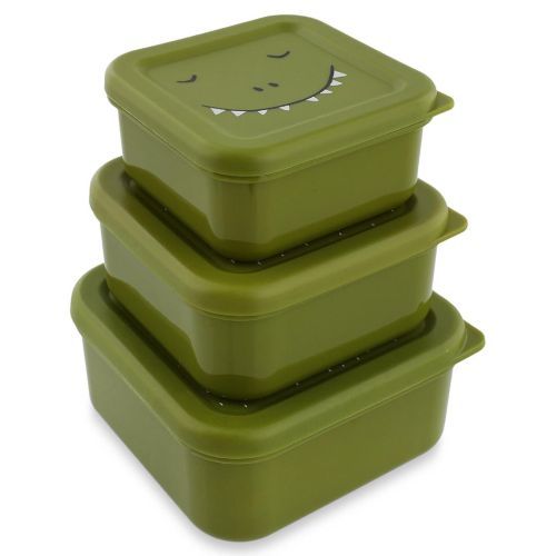 Trixie boterhamdoos groen Meisjes (Snack box set 3pcs Mr.Dino - 05-201) - Junior Steps