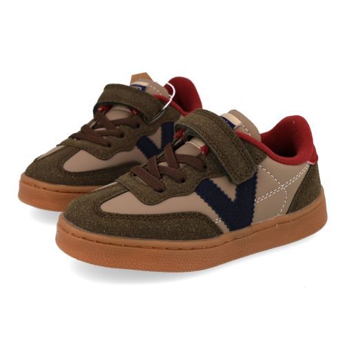 Victoria sneakers kaki  (kaki sneaker met velcrosluiting - 1256110 kaki) - Junior Steps