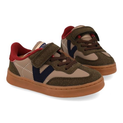 Victoria sneakers kaki  (kaki sneaker met velcrosluiting - 1256110 kaki) - Junior Steps