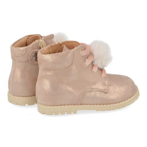 Zecchino d'oro veterboot beige Meisjes (Beige veterbottine met pompon - N4-0430) - Junior Steps