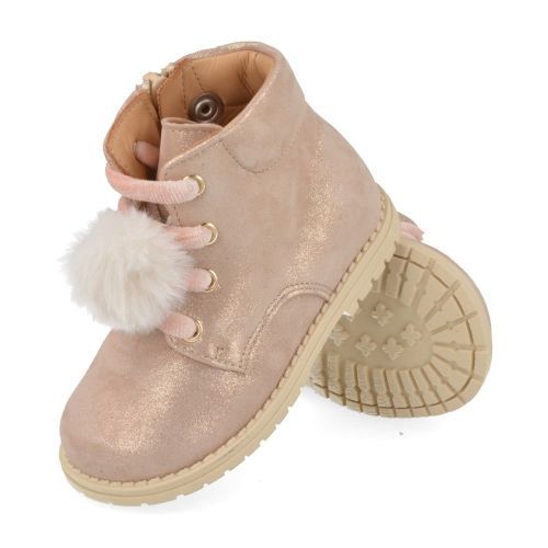 Zecchino d'oro veterboot beige Meisjes (Beige veterbottine met pompon - N4-0430) - Junior Steps