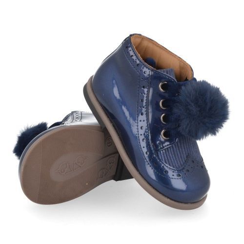 Zecchino d'oro veterschoen blauw Meisjes ( - blauw babyschoentje met pompon1267) - Junior Steps