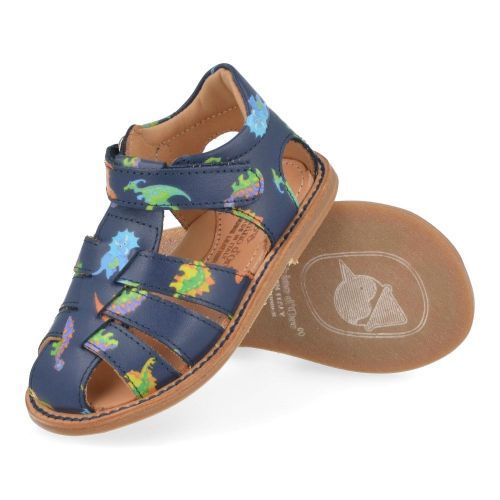 Zecchino d'oro sandalen blauw Jongens ( - blauw gesloten sandaaltje met dinoprintA31-3106) - Junior Steps