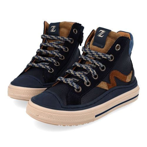 Zecchino d'oro sneakers blauw Jongens (Blauwe sneaker met rubberen top - f13-4354) - Junior Steps