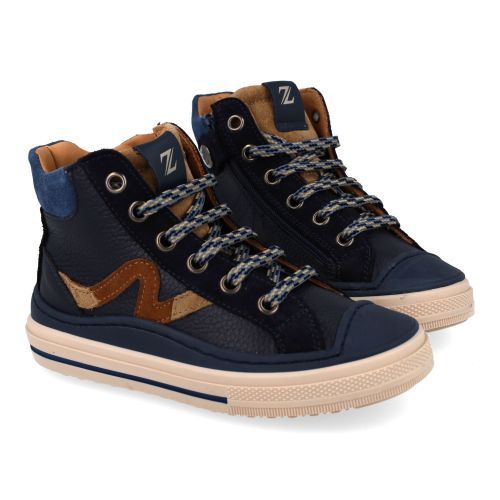 Zecchino d'oro sneakers blauw Jongens (Blauwe sneaker met rubberen top - f13-4354) - Junior Steps