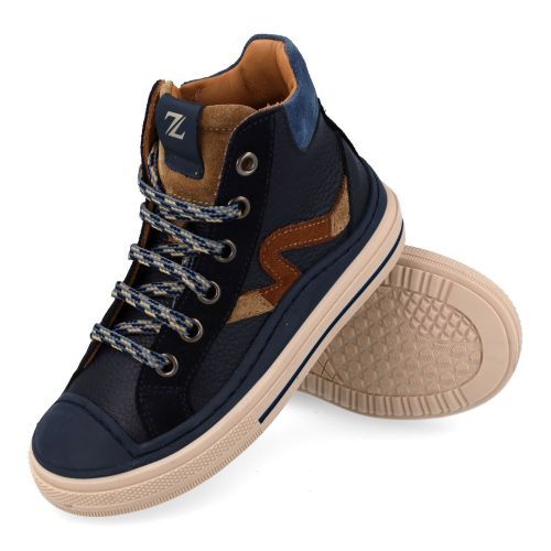 Zecchino d'oro sneakers blauw Jongens (Blauwe sneaker met rubberen top - f13-4354) - Junior Steps