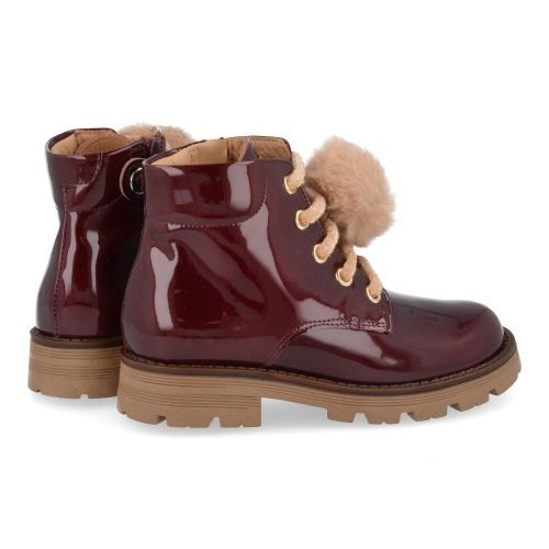 Zecchino d'oro veterboot bordeaux Meisjes (Bordeaux veterbottine met pompon - F20-5021) - Junior Steps