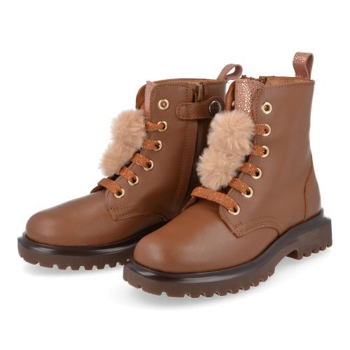 Zecchino d'oro Schnürstiefel cognac Mädchen (f09-3909) - Junior Steps
