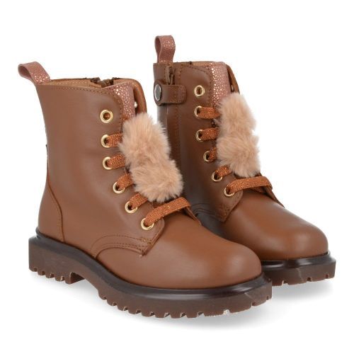 Zecchino d'oro Schnürstiefel cognac Mädchen (f09-3909) - Junior Steps