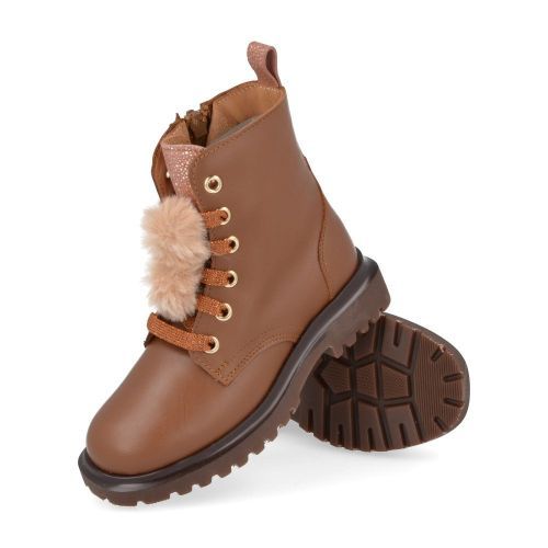 Zecchino d'oro Schnürstiefel cognac Mädchen (f09-3909) - Junior Steps
