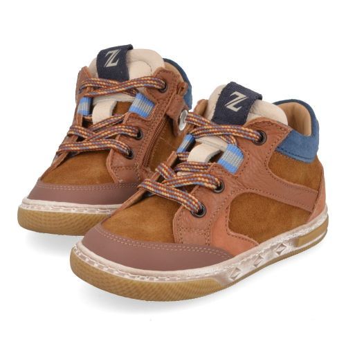 Zecchino d'oro sneakers cognac Jongens (cognac sneaker met rubberen stootneus - n12-1609) - Junior Steps