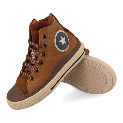 Zecchino d'oro sneakers cognac Jongens (cognac sneaker met rubberen top - f13-4300) - Junior Steps