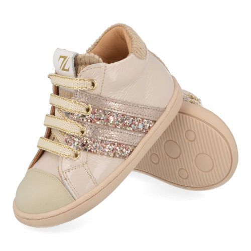 Zecchino d'oro sneakers ecru Meisjes (Ecru lak sneakertje met glitter accent - n12-1555) - Junior Steps