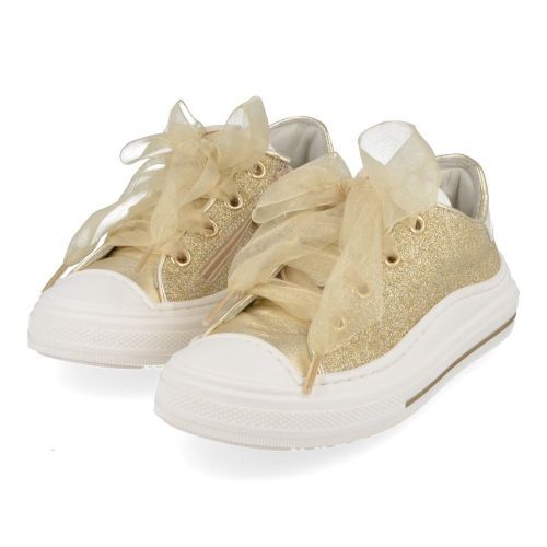 Zecchino d'oro sneakers GOUD Meisjes ( - goud glitter sneaker met rubber stootneuF13-4328-1L) - Junior Steps