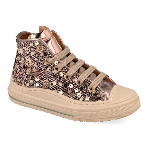Zecchino d'oro sneakers GOUD Meisjes (Goud kleurige pailletten sneaker met bes - f13-4305) - Junior Steps