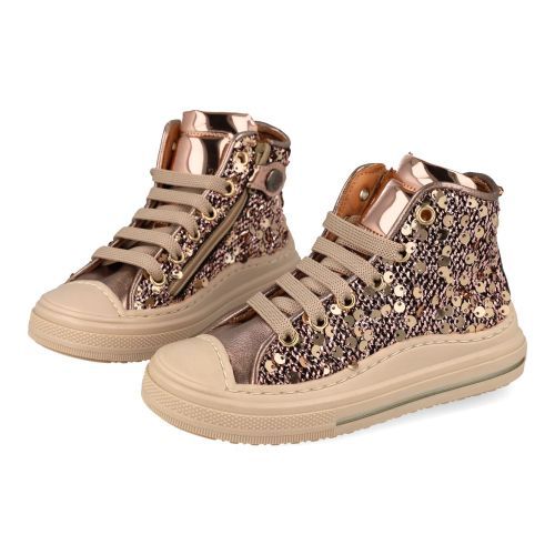 Zecchino d'oro sneakers GOUD Meisjes (Goud kleurige pailletten sneaker met bes - f13-4305) - Junior Steps