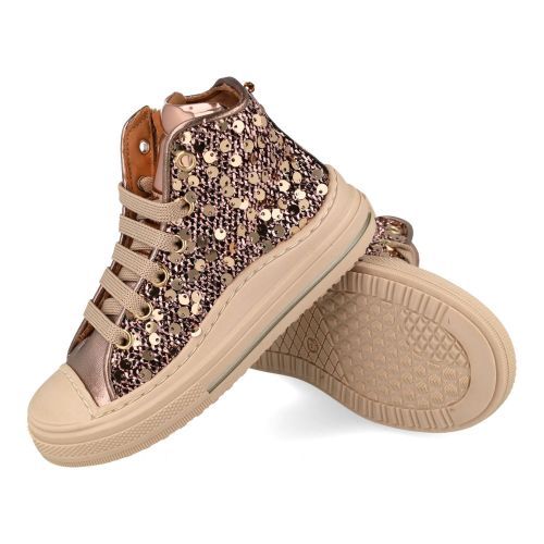 Zecchino d'oro sneakers GOUD Meisjes (Goud kleurige pailletten sneaker met bes - f13-4305) - Junior Steps