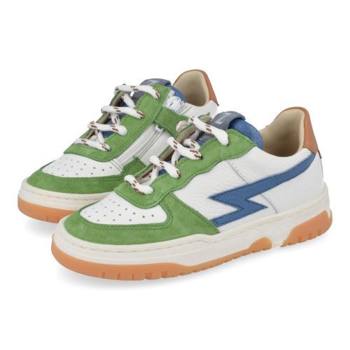 Zecchino d'oro sneakers groen Jongens ( - groen witte sneakerM08-6802-1B) - Junior Steps