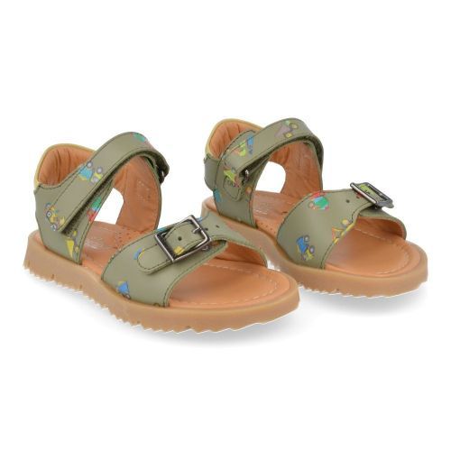 Zecchino d'oro sandalen kaki Jongens ( - kaki sandaal met traktorprintA33-3301) - Junior Steps