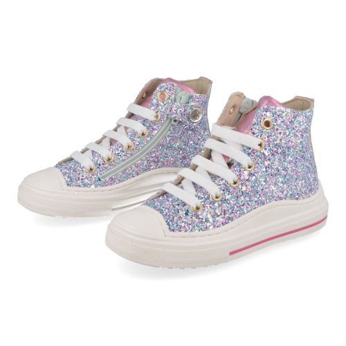 Zecchino d'oro sneakers lila Meisjes ( - lila glitter sneaker met rubber stootneuF13-4303-2B) - Junior Steps