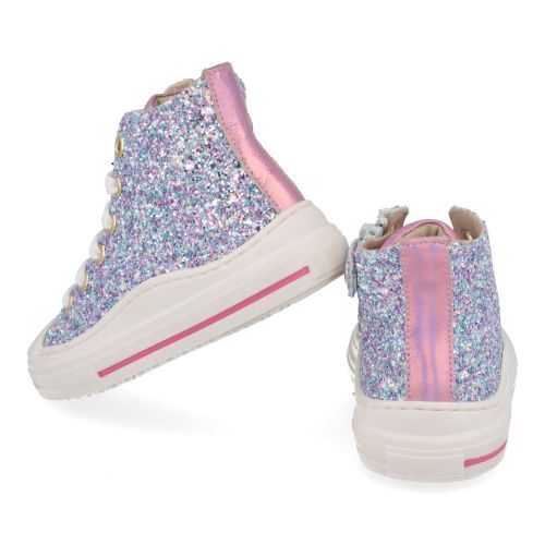 Zecchino d'oro sneakers lila Meisjes ( - lila glitter sneaker met rubber stootneuF13-4303-2B) - Junior Steps