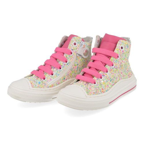 Zecchino d'oro sneakers roze Meisjes ( - multi glitter sneaker met rubber stootneF13-4303-3L) - Junior Steps