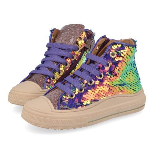 Zecchino d'oro sneakers paars Meisjes (Paars kleurige pailletten sneaker  - f13-4305) - Junior Steps