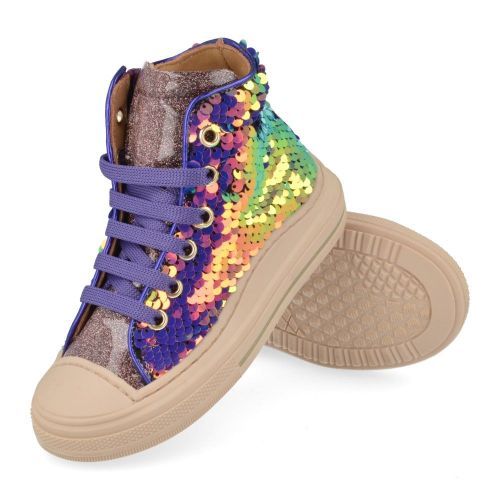 Zecchino d'oro sneakers paars Meisjes (Paars kleurige pailletten sneaker  - f13-4305) - Junior Steps