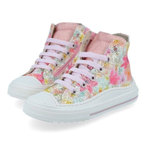 Zecchino d'oro sneakers roze Meisjes (roze glitter sneaker met rubber stootneu - F13-4303) - Junior Steps
