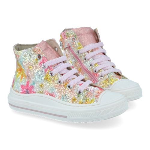 Zecchino d'oro sneakers roze Meisjes (roze glitter sneaker met rubber stootneu - F13-4303) - Junior Steps