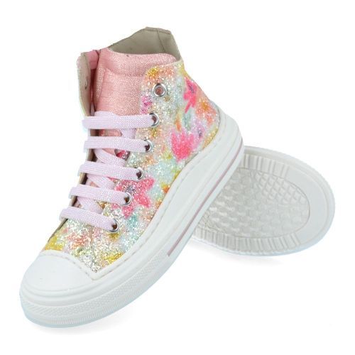 Zecchino d'oro sneakers roze Meisjes (roze glitter sneaker met rubber stootneu - F13-4303) - Junior Steps