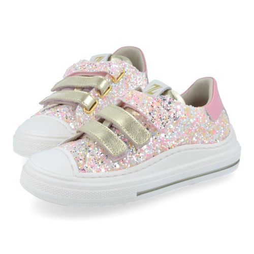 Zecchino d'oro sneakers roze Meisjes (rozé glitter sneaker met rubber stootneu - F13-4327) - Junior Steps
