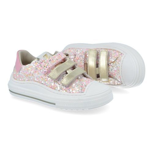Zecchino d'oro sneakers roze Meisjes (rozé glitter sneaker met rubber stootneu - F13-4327) - Junior Steps