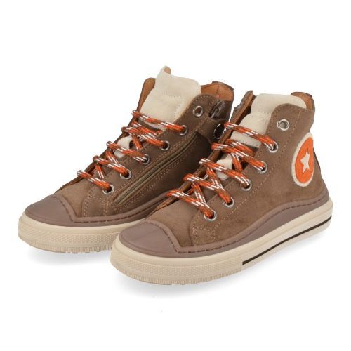 Zecchino d'oro sneakers taupe Jongens (taupe sneaker met rubberen top - f13-4300) - Junior Steps