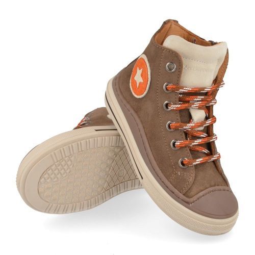 Zecchino d'oro sneakers taupe Jongens (taupe sneaker met rubberen top - f13-4300) - Junior Steps