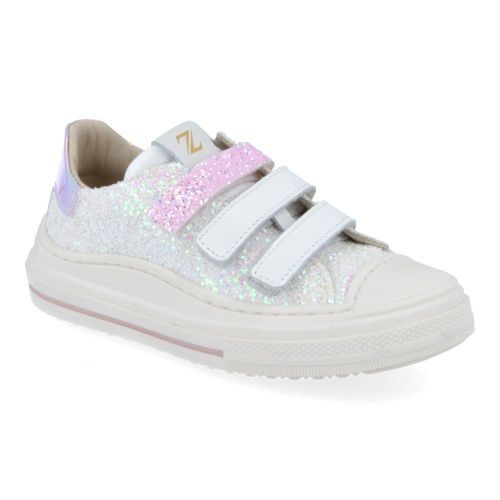 Zecchino d'oro sneakers wit Meisjes (wit glitter sneaker met rubber stootneus - F13-4327) - Junior Steps