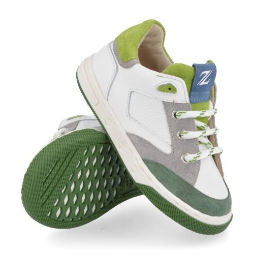 Zecchino d'oro sneakers wit Jongens ( - wit groene sneaker N12-1601-2L) - Junior Steps