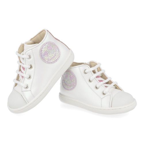 Zecchino d'oro sneakers wit Meisjes ( - witte  sneaker met smileyN12-1513-1G) - Junior Steps
