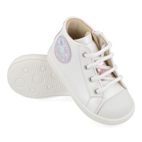 Zecchino d'oro sneakers wit Meisjes ( - witte  sneaker met smileyN12-1513-1G) - Junior Steps