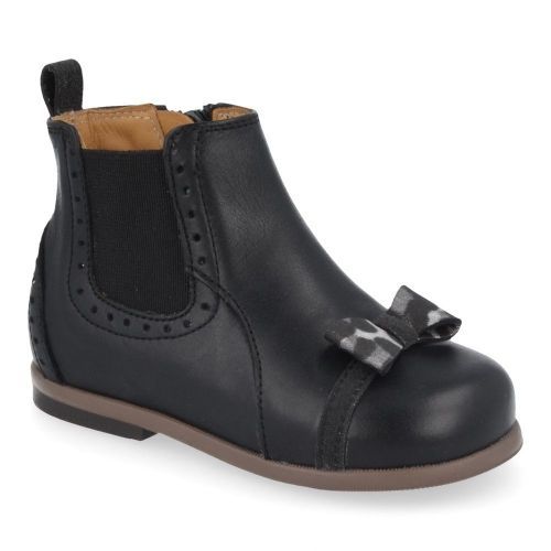 Zecchino d'oro laarzen kort Zwart Meisjes ( - zwarte korte laarsjes met strik0053) - Junior Steps