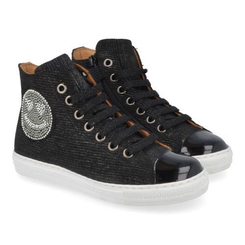 Zecchino d'oro sneakers Zwart Meisjes ( - zwarte sneaker met smiley4511) - Junior Steps